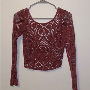 Dark pink cutout croptop